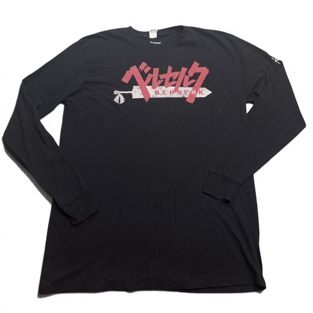 Bioworld Berserk Sword Logo Men's Black Long Sleeve T Shirt Mens Size Large Y2K